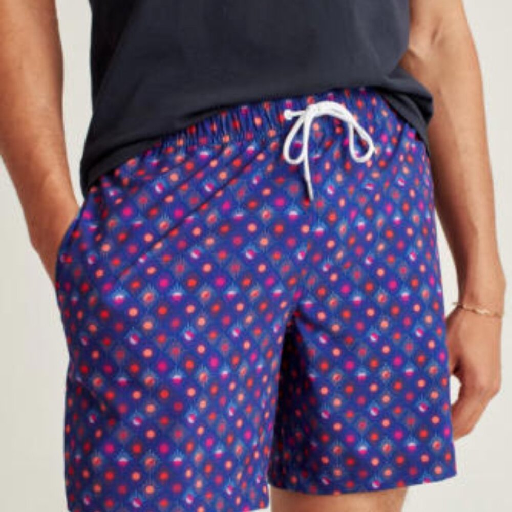 Bonobos Riviera Recycled Swim Trunks Shorts Vivid Tile Printed Men's L